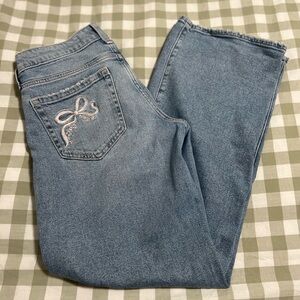 Hollister Women's Straight Leg Jeans - Soft Blue